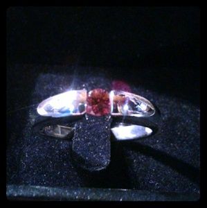 Natural Zircon Sterling Silver Gents Ring